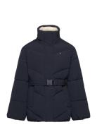 Teddy Collar Mid Lenght Puffer Toppatakki Navy Tommy Hilfiger