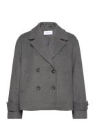 Renate Short Wool Blend Jacket Villakangastakki Grey Bubbleroom