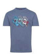 Evolved Hand Front Tops T-shirts Short-sleeved Blue Santa Cruz