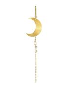 Half Moon Earring With Pearl Chain Korvakoru Korut Gold Jane Koenig