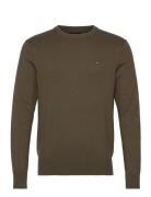 Pima Org Ctn Cashmere Crew Neck Tops Knitwear Round Necks Khaki Green ...