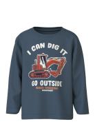 Nmmvictor Ls Nreg Top Tops T-shirts Long-sleeved T-shirts Navy Name It