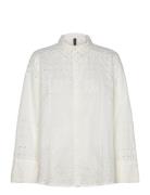 Vmgigi Ls Over D Shirt Wvn Ga Tops Shirts Long-sleeved White Vero Moda