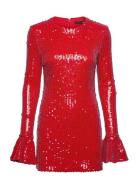 Sequins Ls Mini Dress Lyhyt Mekko Red ROTATE Birger Christensen