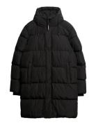 Hooded Sports Puffer Mid Jkt Villakangastakki Pitkä Takki Black Superd...