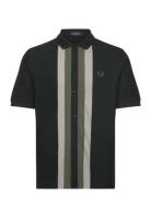 Panelled Button Polo S Tops Polos Short-sleeved Green Fred Perry