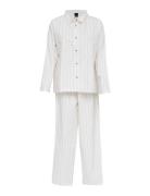 Pilen Yarndyed Flannel Pyjamas Pyjama White Høie Of Scandinavia