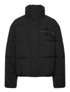 Chenille Monologo Puffer Vuorillinen Takki Topattu Takki Black Calvin ...