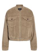 Nmcord Jade L/S Bomber Corduroy Jacket Bombertakki Beige NOISY MAY