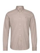 Watts Flannel Shirt-Slim Fit Tops Shirts Casual Beige Morris