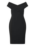 Crepe Off-The-Shoulder Cocktail Dress Lyhyt Mekko Black Lauren Ralph L...