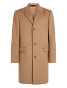 Fine Wool Blend Coat Villakangastakki Pitkä Takki Beige Calvin Klein