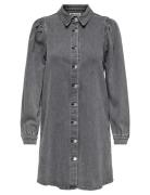 Onlalma L/S Dress Dnm Cro Lyhyt Mekko Grey ONLY