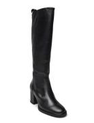 Long Boot Mid Wrapped Lthr Heel Korkeavartiset Saapikkaat Black Tommy ...