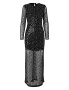 Slfnoel Ls Ankle Sequins Dress B Maksimekko Juhlamekko Black Selected ...