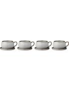 Amera Cup/Saucer 40 Cl. 4Pack Home Tableware Cups & Mugs Coffee Cups G...