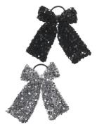 Kogshy Glitter Bow 2-Pack Elastics Acc Hiustarvikkeet Silver Kids Only