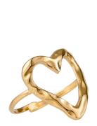 Open Heart Adjustable Ring Avaimenperä Gold By Jolima