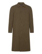 Maccoy Harris Tweed Wool Coat Villakangastakki Pitkä Takki Khaki Green...