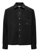 Onsmarlon Comfort Strech Overshirt Tops Overshirts Black ONLY & SONS