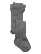 Cable Knitted Stockings Grey Melange Sukkahousut Grey Geggamoja