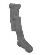 Cable Knitted Stockings Grey Melange Sukkahousut Grey Geggamoja