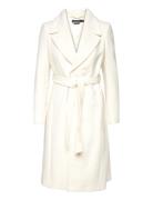 Belted Wool-Blend Wrap Coat Villakangastakki Pitkä Takki Cream Lauren ...