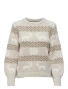 Onlxmas Fairisle L/S Pullover Knt Tops Knitwear Jumpers Beige ONLY