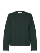 Slfkamma Ls Knit O-Neck Tops Knitwear Jumpers Green Selected Femme