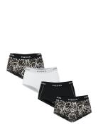 Pclogo Lady 4 Pack Aop/Solid Noos Bc Alushousut Brief Tangat Black Pie...