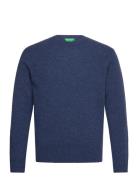 Sweater L/S Tops Knitwear Round Necks Blue United Colors Of Benetton