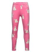 Leggings Velour Aop Rabbits Bottoms Leggings Pink Lindex