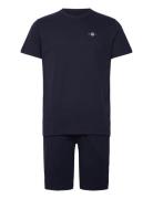 Pajama Set T-Shirt And Shorts Pyjama Navy GANT