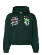 Boxy Graphic Zip Hoodie Tops Sweat-shirts & Hoodies Hoodies Green Week...