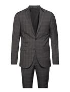 Checked Mens Suit Puku Grey Lindbergh