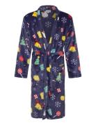 Cute Christmas Robe Blue Aamutakki Kylpytakki Blue Christmas Sweats