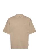 Wbbeam Washed Home Tee Tops T-shirts Short-sleeved Beige Woodbird