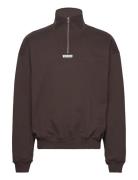 Wblee Half Zip Tops Sweat-shirts & Hoodies Sweat-shirts Brown Woodbird