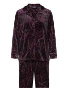 Lrl L/S Notch Collar Long Pant Pj Set Pyjama Purple Lauren Ralph Laure...