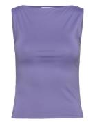 Annie Boatneck Sleeveless Top Tops T-shirts & Tops Sleeveless Purple W...
