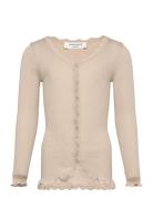 Rkbeatha Ls Cardigan W/ Lace Tops Knitwear Cardigans Cream Rosemunde K...
