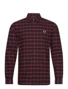 Brushed Oxford Tartan Shirt Tops Shirts Casual Red Fred Perry