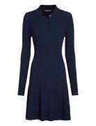 Rayon Cable F&F Ls Midi Dress Lyhyt Mekko Navy Tommy Hilfiger