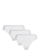 Brief Thong Pointelle 3 P Stringit Alusvaatteet White Lindex