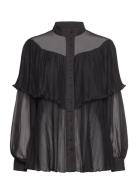 Rosalibbmeasi Shirt Tops Blouses Long-sleeved Black Bruuns Bazaar