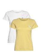 2-Pack Monologo Slim Tee Tops T-shirts & Tops Short-sleeved White Calv...