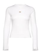 Woven Label Rib Ls Top Tops Shirts Long-sleeved White Calvin Klein Jea...