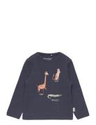 T-Shirt Ls Tops T-shirts Long-sleeved T-shirts Navy Minymo