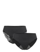 Period Pants 2-Pack Alushousut Brief Tangat Black Hunkemöller