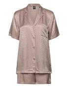 Monogram_Short Set Pyjama Beige BOSS